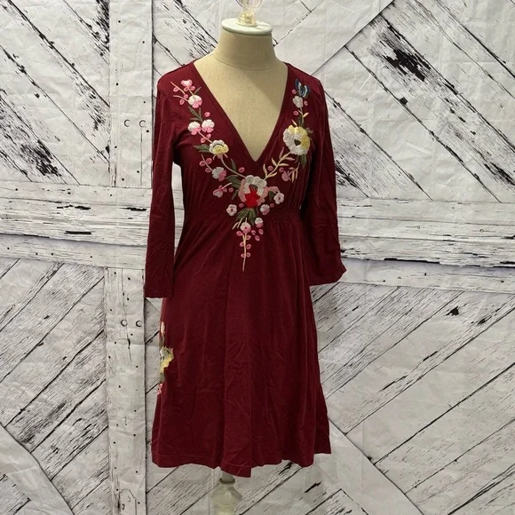 Johnny Was | Dresses | Johnny Was Embroidered Floral Boho Fit And Flare Dress Burgundy | Poshmark Johnny Was | Dresses | Johnny Was Embroidered Floral Boho Fit And Flare Dress Burgundy | Poshmark
